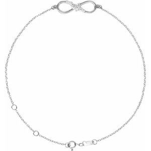 14K White Diamond Infinity Bracelet